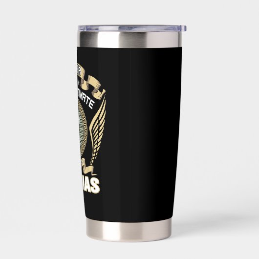 NEVER_UNDERESTIMATE_POWER_OF_A_THOMAS GEÏSOLEERDE DRINKBEKER (Links)