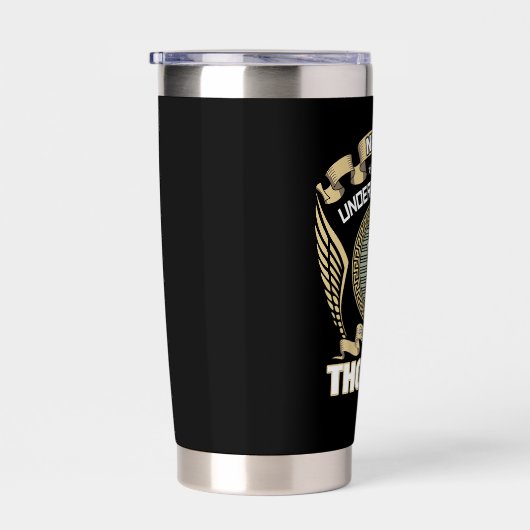 NEVER_UNDERESTIMATE_POWER_OF_A_THOMAS GEÏSOLEERDE DRINKBEKER (Rechts)