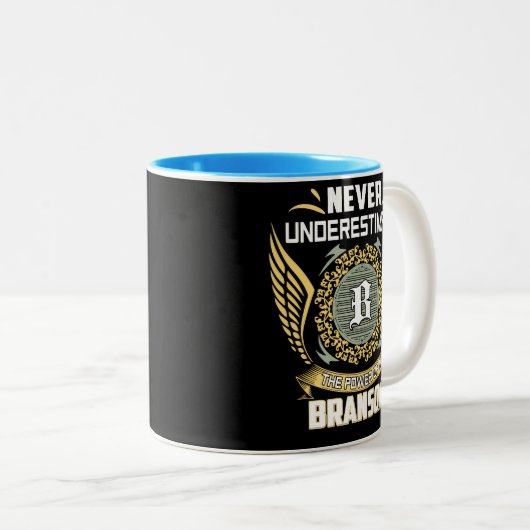 Never Underestimate The Power Of A Branson Tweekleurige Koffiemok (Voorkant rechts)