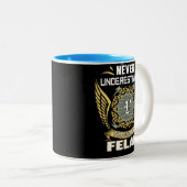 Never Underestimate The Power Of A Felan Tweekleurige Koffiemok (Voorkant rechts)