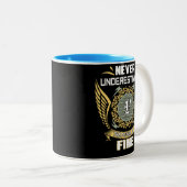 Never Underestimate The Power Of A Fine Tweekleurige Koffiemok (Voorkant rechts)