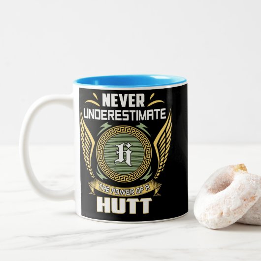 Never Underestimate The Power Of A Hutt Tweekleurige Koffiemok (Met donut)