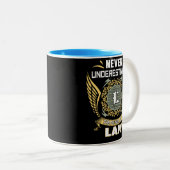 Never Underestimate The Power Of A Lam Tweekleurige Koffiemok (Voorkant rechts)