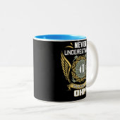 Never Underestimate The Power Of A Ohm Tweekleurige Koffiemok (Voorkant rechts)