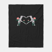 Never Wilts - Skelet Handen Rozen Fleece Deken (Voorkant)