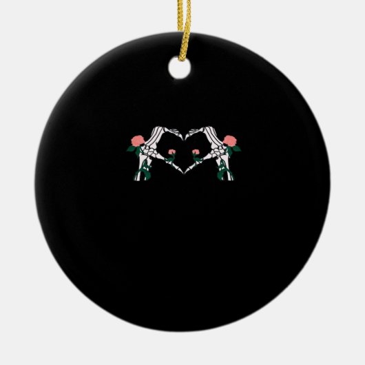 Never Wilts - Skelet Handen Rozen Keramisch Ornament (Voorkant)