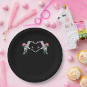 Never Wilts - Skelet Handen Rozen Papieren Bordje (Feest)