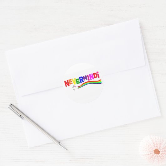 Nevermindi Rainbow Ronde Sticker (Envelop)