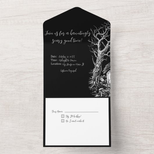 Nevermore Begraafplaats All In One Uitnodiging (Binnen)