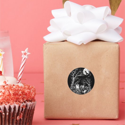 Nevermore Cemetery Ronde Sticker (Feest)