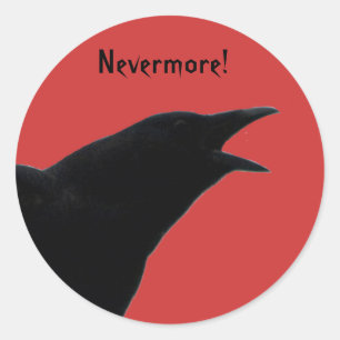 Nevermore Crow Silhouette Ronde Sticker