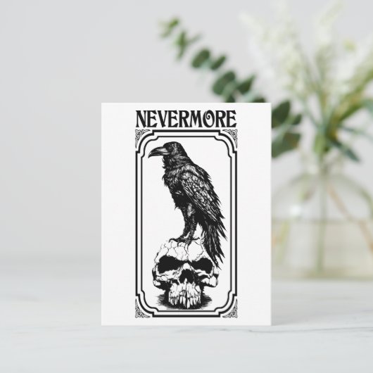 Nevermore | Edgar Allan Poe - Raven Briefkaart (Staand voorkant)