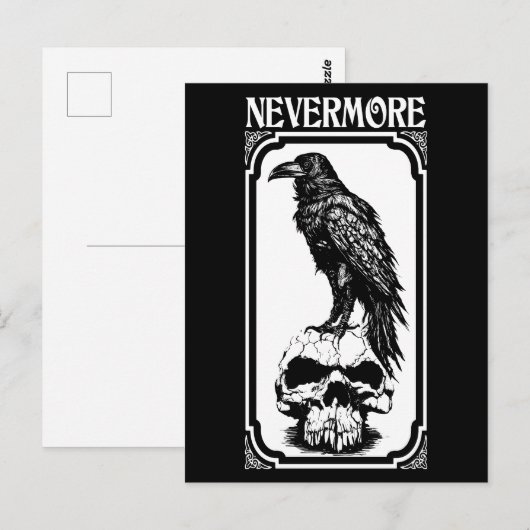 Nevermore | Edgar Allan Poe - Raven Briefkaart (Voorkant / Achterkant)