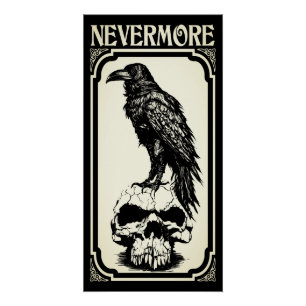 Nevermore   Edgar Allan Poe - Raven Perfect Poster