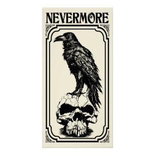 Nevermore   Edgar Allan Poe - Raven Perfect Poster