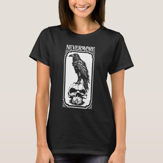 Nevermore | Edgar Allan Poe - Raven T-shirt (Voorkant)