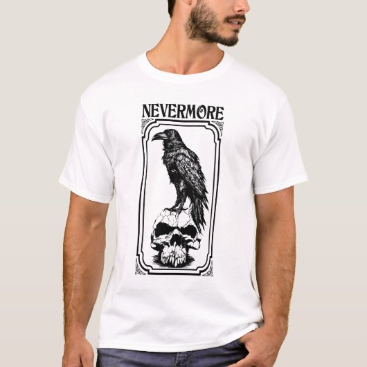 Nevermore | Edgar Allan Poe - Raven T-shirt (Voorkant)