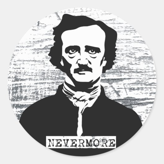Nevermore Edgar Allan Poe Ronde Sticker (Voorkant)