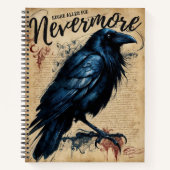 NEVERMORE Edgar Allen Poe Crow Notitieboek (Voorkant)