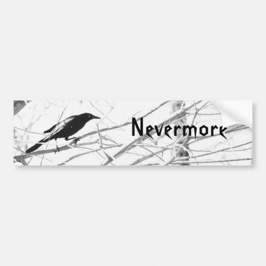 "Nevermore" Edger Allen Poe Raven Bumpersticker (Voorkant)