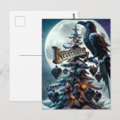 Nevermore Gotische Kerstboom met harten Raven Briefkaart (Voorkant / Achterkant)