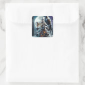 Nevermore Gotische Kerstboom met harten Raven Vierkante Sticker (Tas)