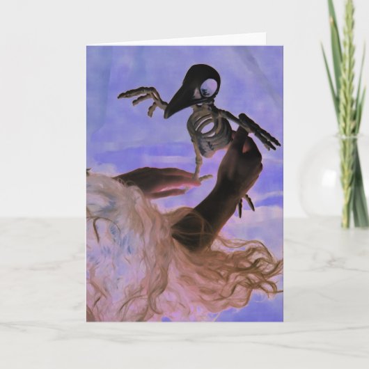 "Nevermore" Hands, Spooky Hair, Fake Bird Skeleton Kaart (Voorkant)
