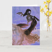 "Nevermore" Hands, Spooky Hair, Fake Bird Skeleton Kaart (Gele Bloem)