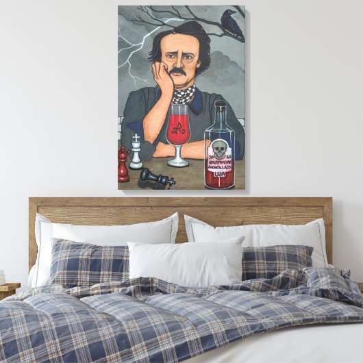 NEVERMORE POE CANVAS AFDRUK (Insitu (Slaapkamer))