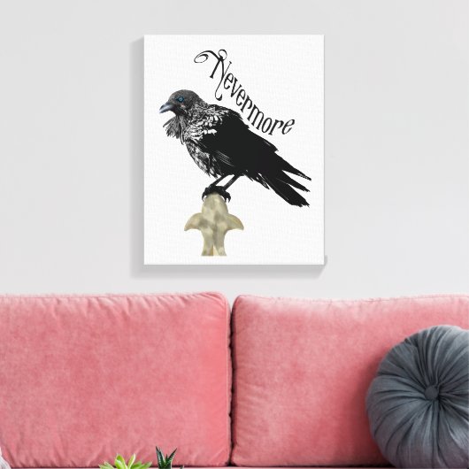 Nevermore Raven Canvas Afdruk (Insitu (Woonkamer))
