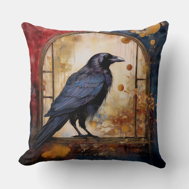 Nevermore Raven Collage I Kussen (Voorkant)