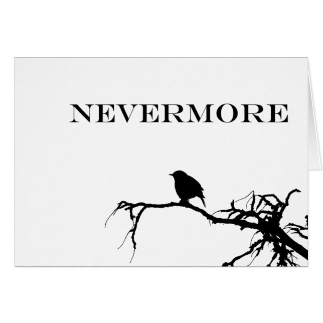 Nevermore Raven Gedicht Edgar Allan Poe Quote (Voorkant Horizontaal)