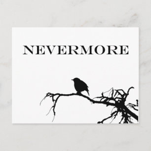 Nevermore Raven Gedicht Edgar Allan Poe Quote Briefkaart