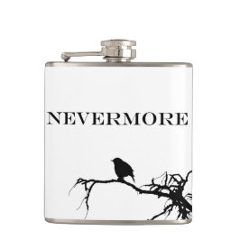 Nevermore Raven Gedicht Edgar Allan Poe Quote Heupfles