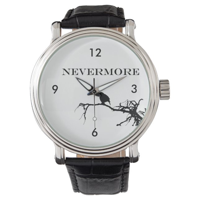 Nevermore Raven Gedicht Edgar Allan Poe Quote Horloge (Voorkant)
