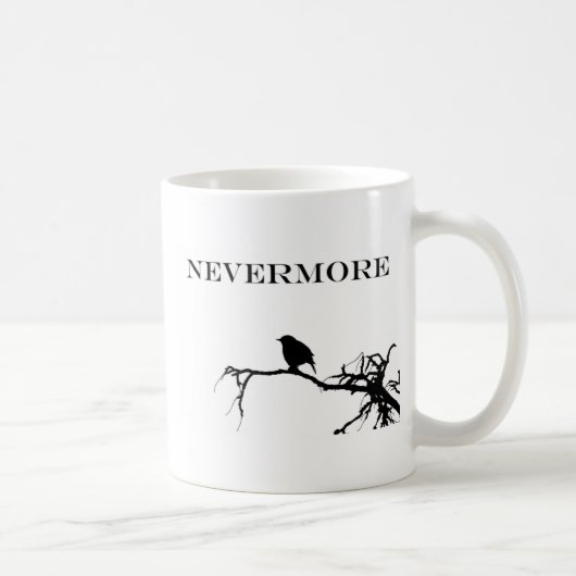 Nevermore Raven Gedicht Edgar Allan Poe Quote Koffiemok (Rechts)