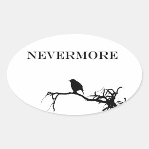 Nevermore Raven Gedicht Edgar Allan Poe Quote Ovale Sticker