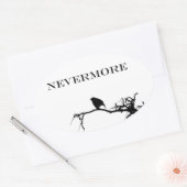 Nevermore Raven Gedicht Edgar Allan Poe Quote Ovale Sticker (Envelop)
