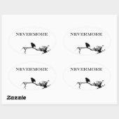 Nevermore Raven Gedicht Edgar Allan Poe Quote Ovale Sticker (Vel)