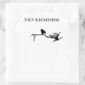 Nevermore Raven Gedicht Edgar Allan Poe Quote Ovale Sticker (Tas)