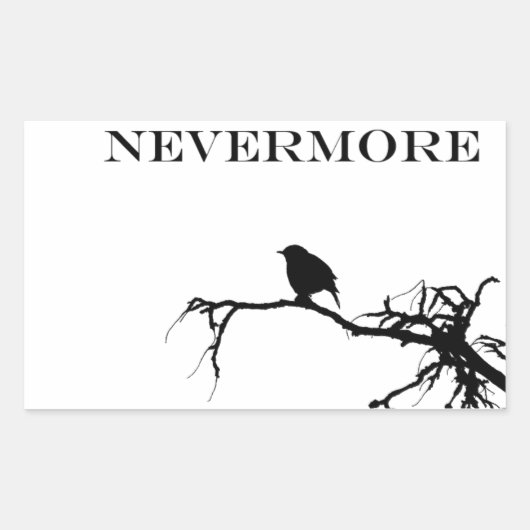Nevermore Raven Gedicht Edgar Allan Poe Quote Rechthoekige Sticker (Voorkant)