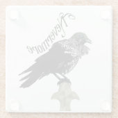Nevermore Raven Glazen Onderzetter (Achterkant)