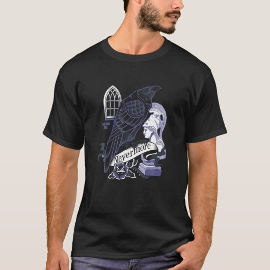 Nevermore Raven Gothic Poetry Book Lover Poe T Shi T-shirt (Voorkant)
