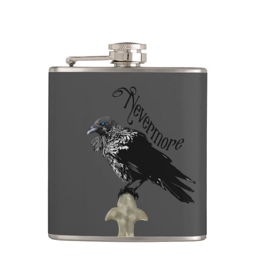 Nevermore Raven Heupfles (Voorkant)