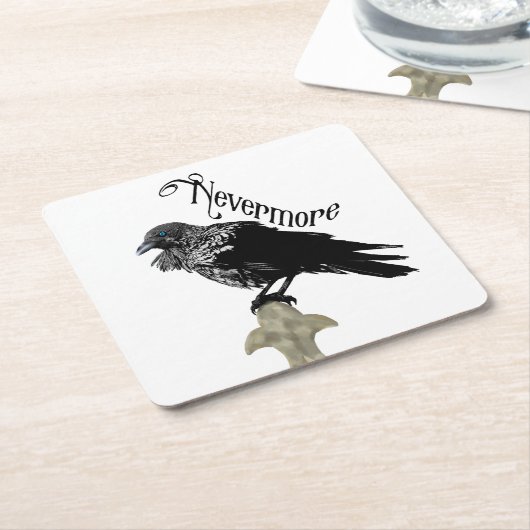 Nevermore Raven Kartonnen Onderzetters (Schuin)