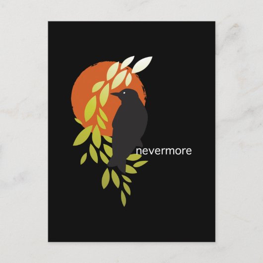 Nevermore - Raven & Moon door Poe Briefkaart (Voorkant)