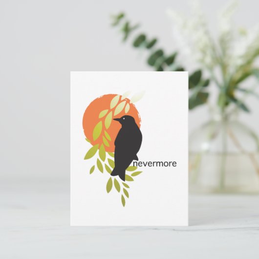 Nevermore - Raven & Moon door Poe Briefkaart (Staand voorkant)