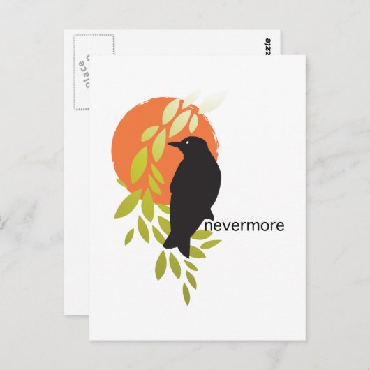 Nevermore - Raven & Moon door Poe Briefkaart (Voorkant / Achterkant)