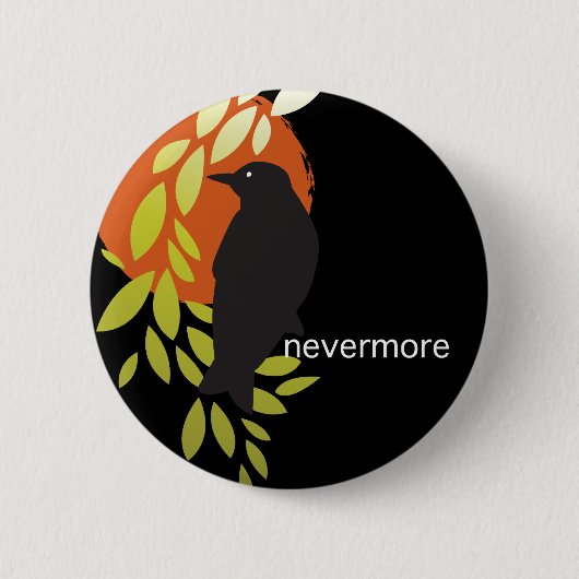 Nevermore - Raven & Moon door Poe Ronde Button 5,7 Cm (Voorkant)
