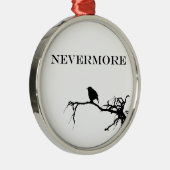 Nevermore Raven Poem Edgar Allan Poe Design Metalen Ornament (Rechts)